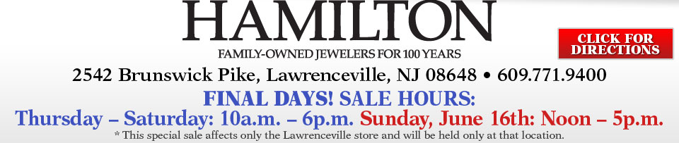 Hamilton Jewelers Sale